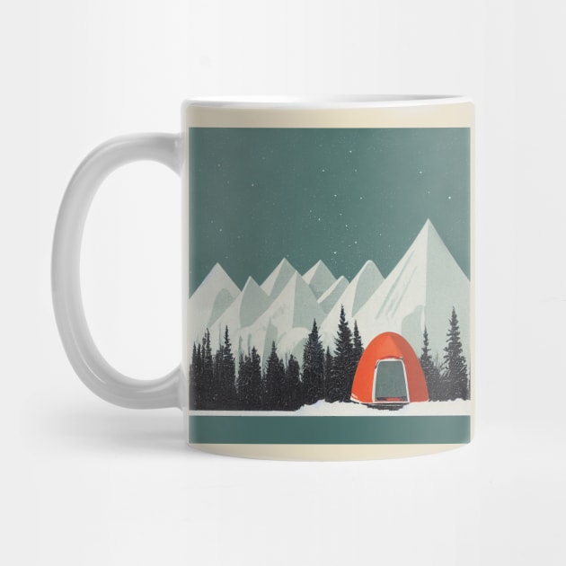 Snowy Campsite by Retro Travel Design